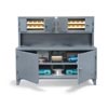 Workstation with Upper Bin Compartments 