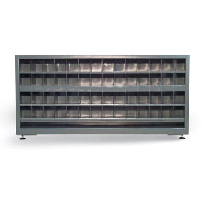 Counter-High Double Sided Metal Bin Storage Cabinet