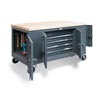 Mobile Maintenance Cart With 3 Locking Compartments